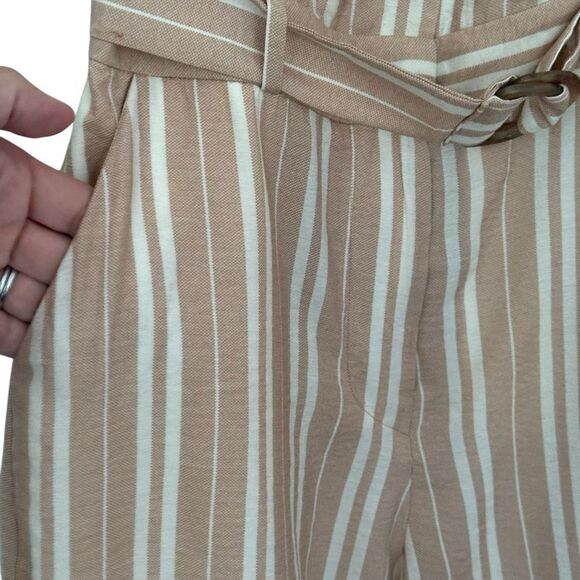 NWT BCBGeneration Elyse Belted Romper Tan and Cream Striped, size 4 - Picture 7 of 15